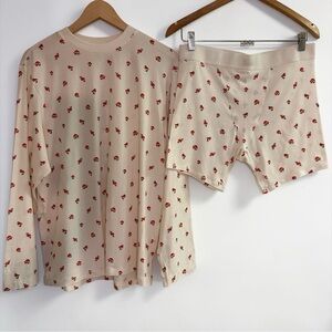 SKIMS mushroom print boxer short pajama set